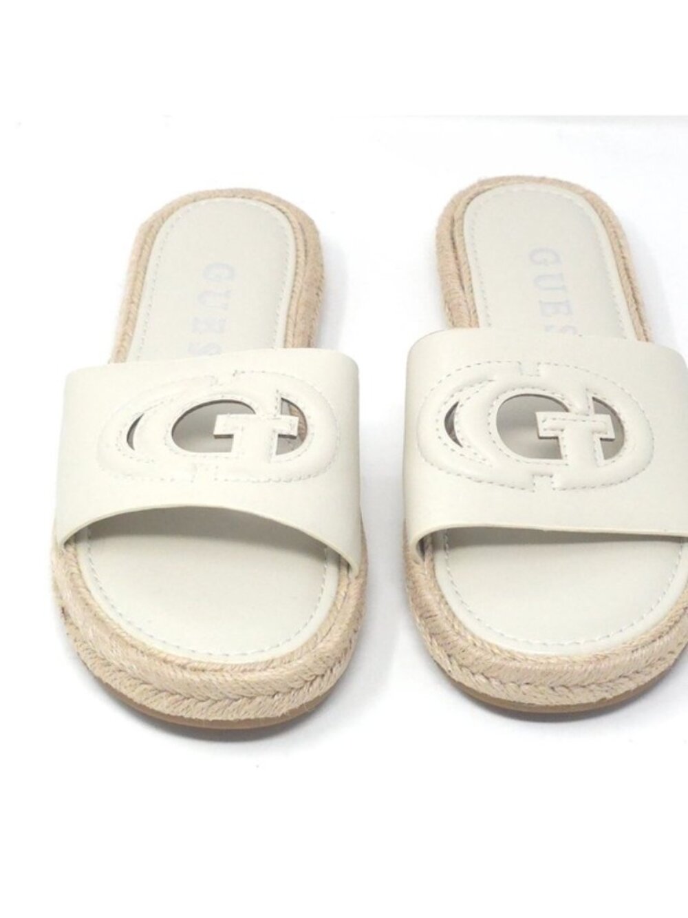 Guess Katica Cream 150 Logo Espadrille Slide Sandals US 7.5M - Picture 3 of 8